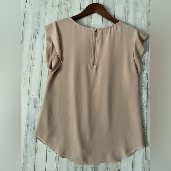 Naked Zebra Beige Blouse Zip Backing Size Medium - Picture 2 of 4